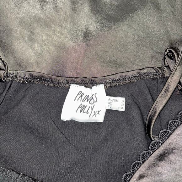 Princess Polly Satin Babydoll Little Black Dress Women’s 2 Bachelorette Party - Picture 5 of 11